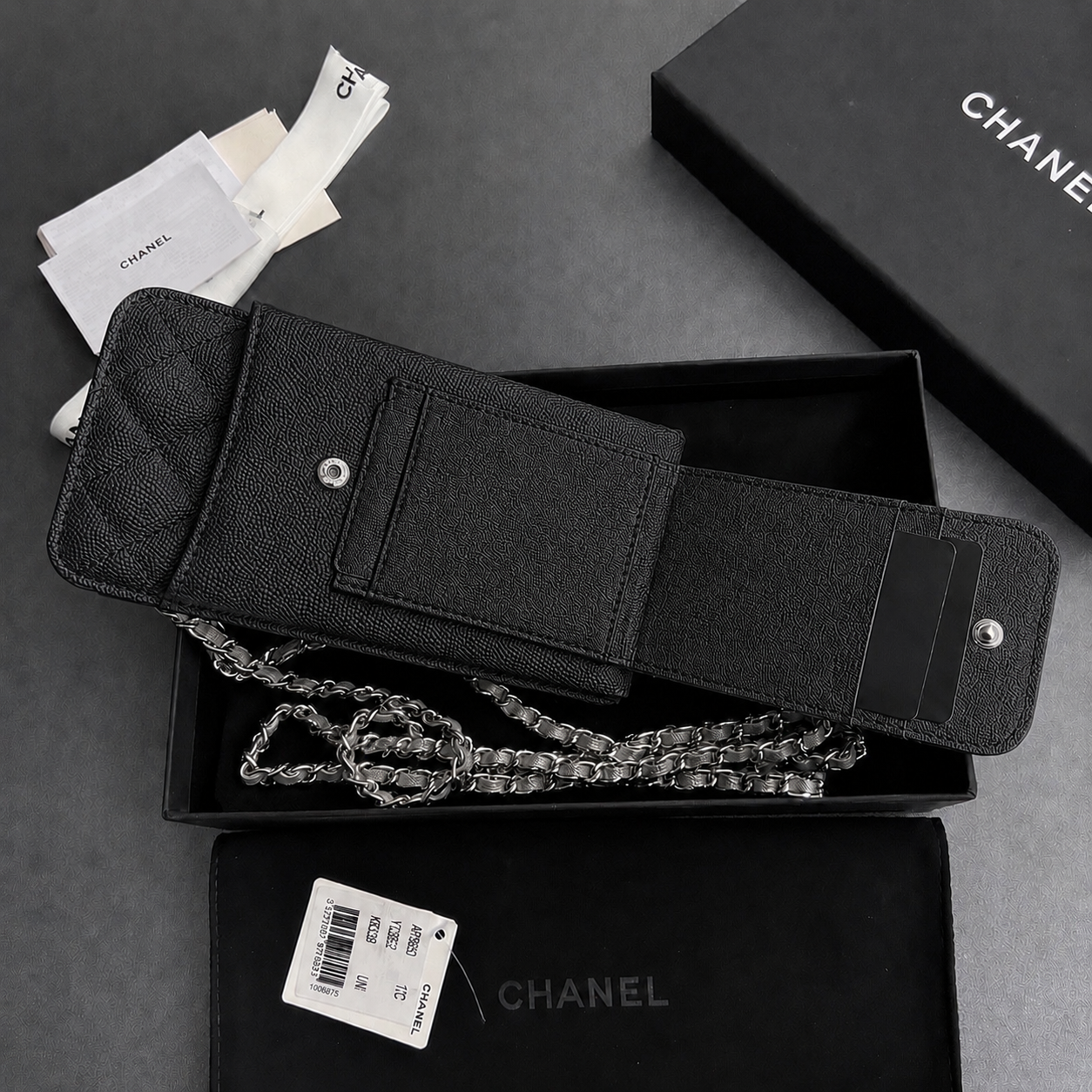 CC CROSSBODY FUNDA NEGRO CON PLATA