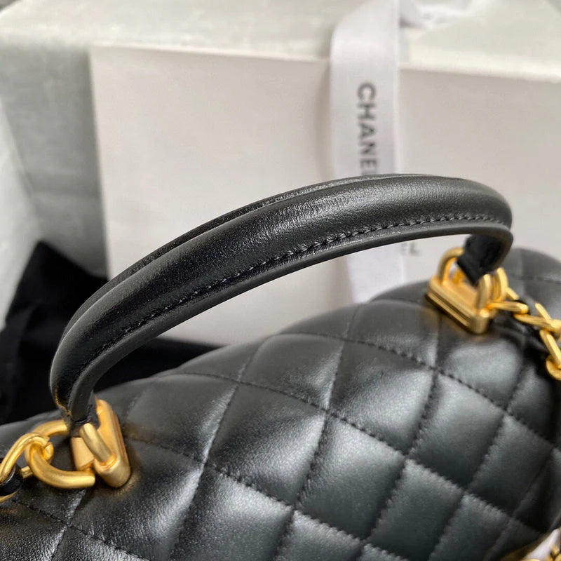 CC TOP HANDLE RECTANGULAR FLAP MINI LAMBSKIN