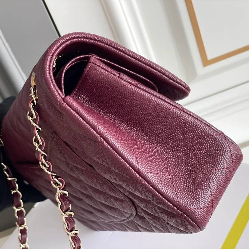 CC FLAP BAG 26 VINO CAVIAR