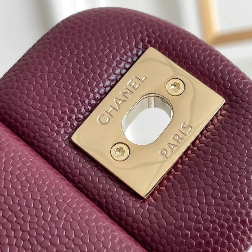 CC FLAP BAG 26 VINO CAVIAR