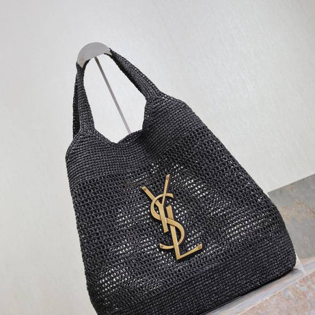 YL I CARE MAXI TOTE RAFFIA NEGRO