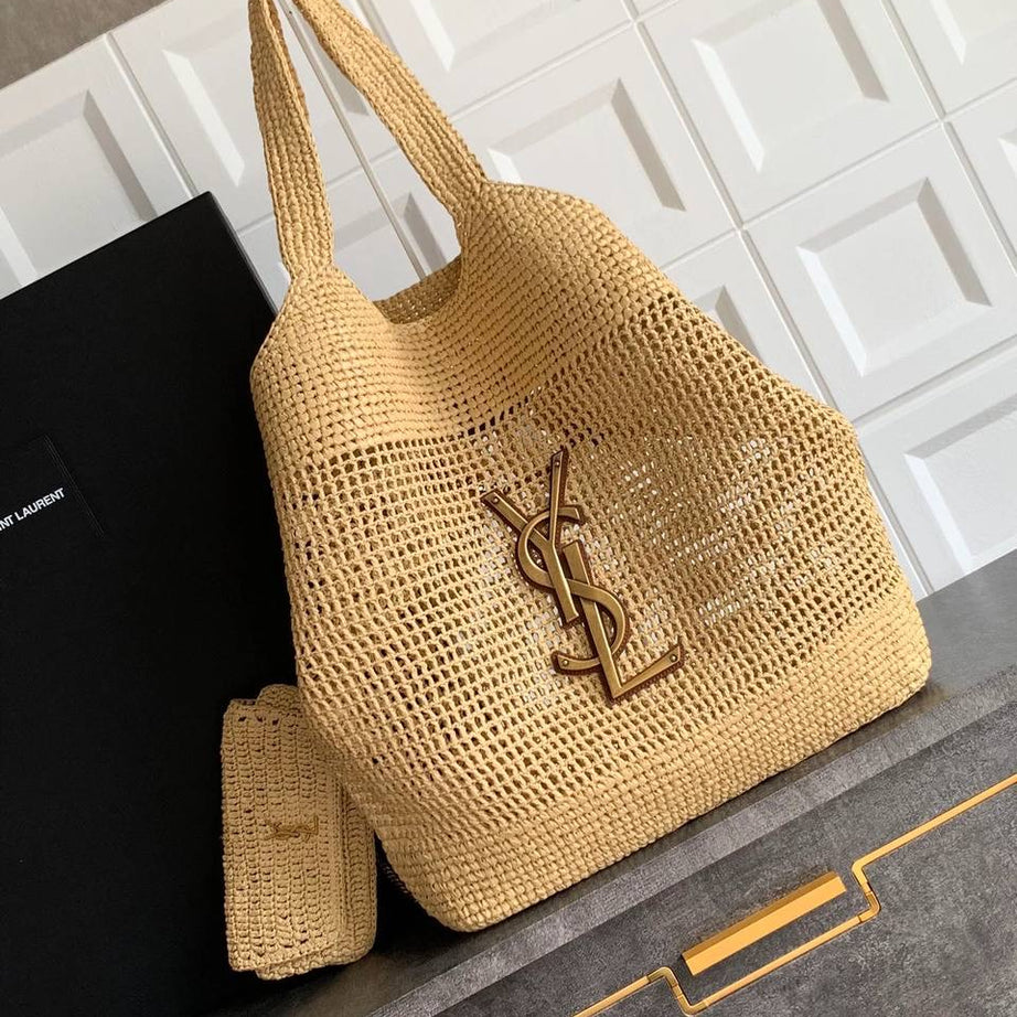 YL I CARE MAXI TOTE RAFFIA