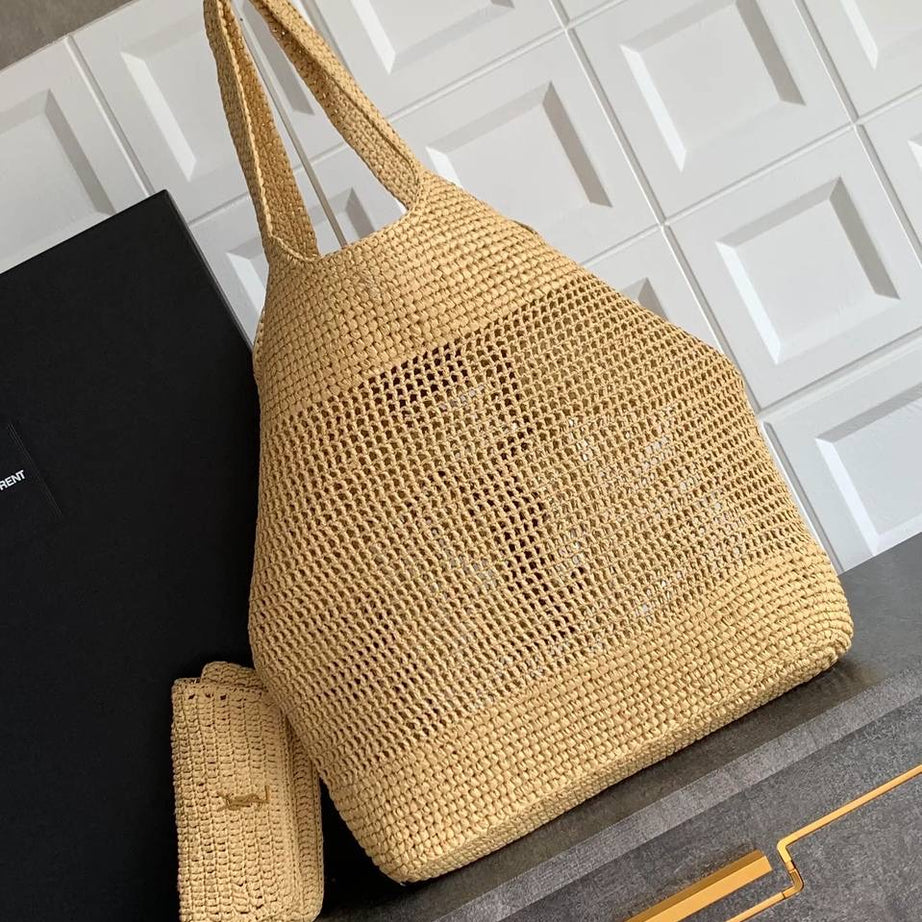 YL I CARE MAXI TOTE RAFFIA