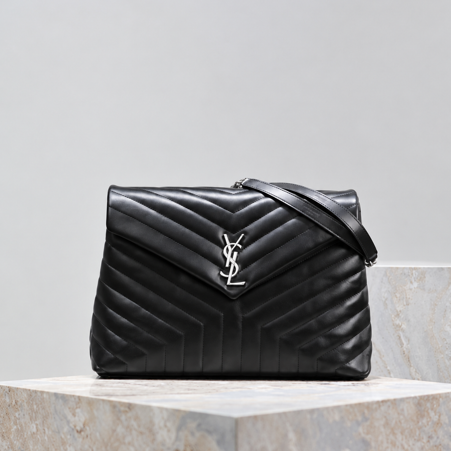 YL LOU LOU MEDIUM | NEGRO CON PLATA