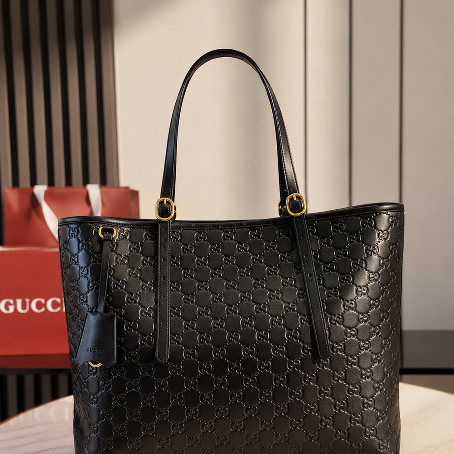 GU EMBLEM LARGE TOTE NEGRO