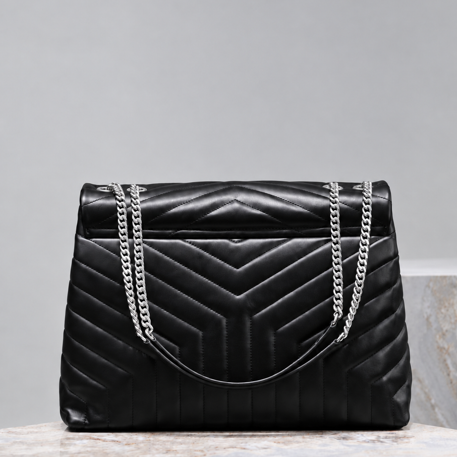 YL LOU LOU MEDIUM | NEGRO CON PLATA
