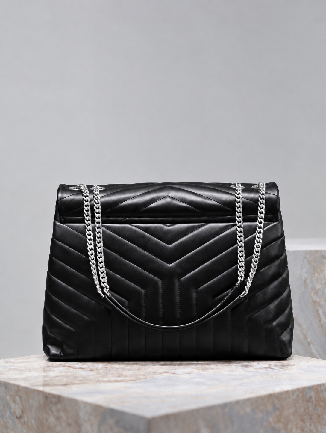 YL LOU LOU MEDIUM | NEGRO CON PLATA