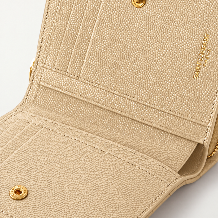 YL CARTERA | BEIGE | CON DORADO