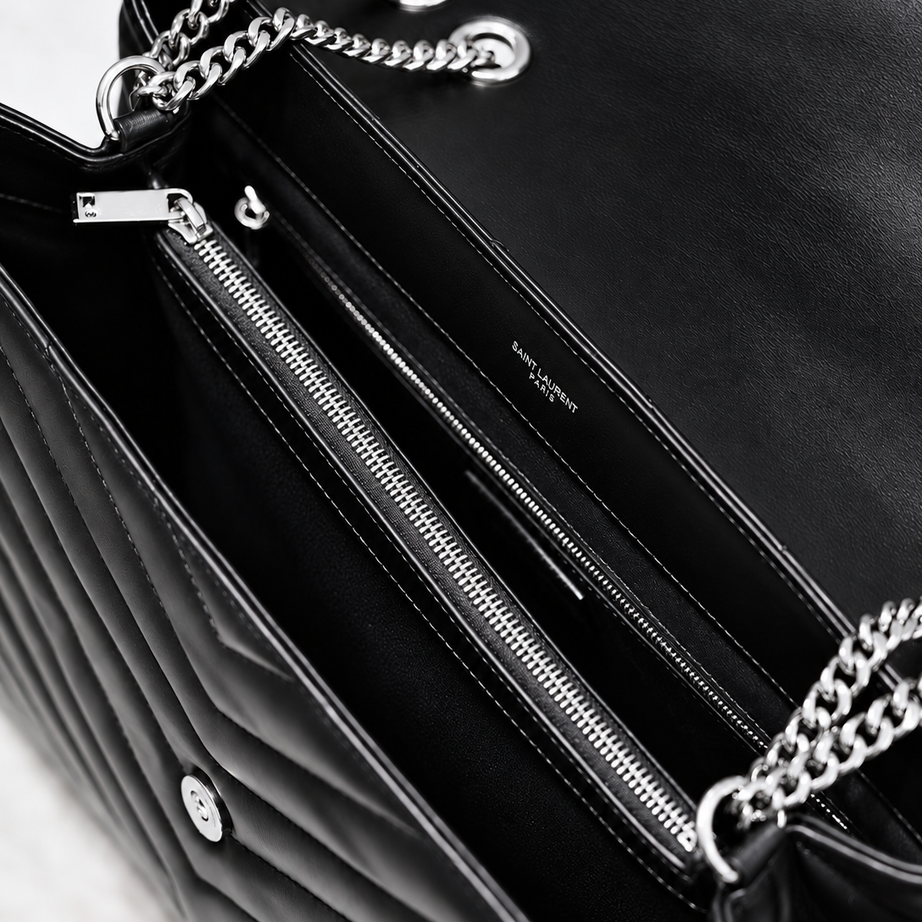 YL LOU LOU MEDIUM | NEGRO CON PLATA