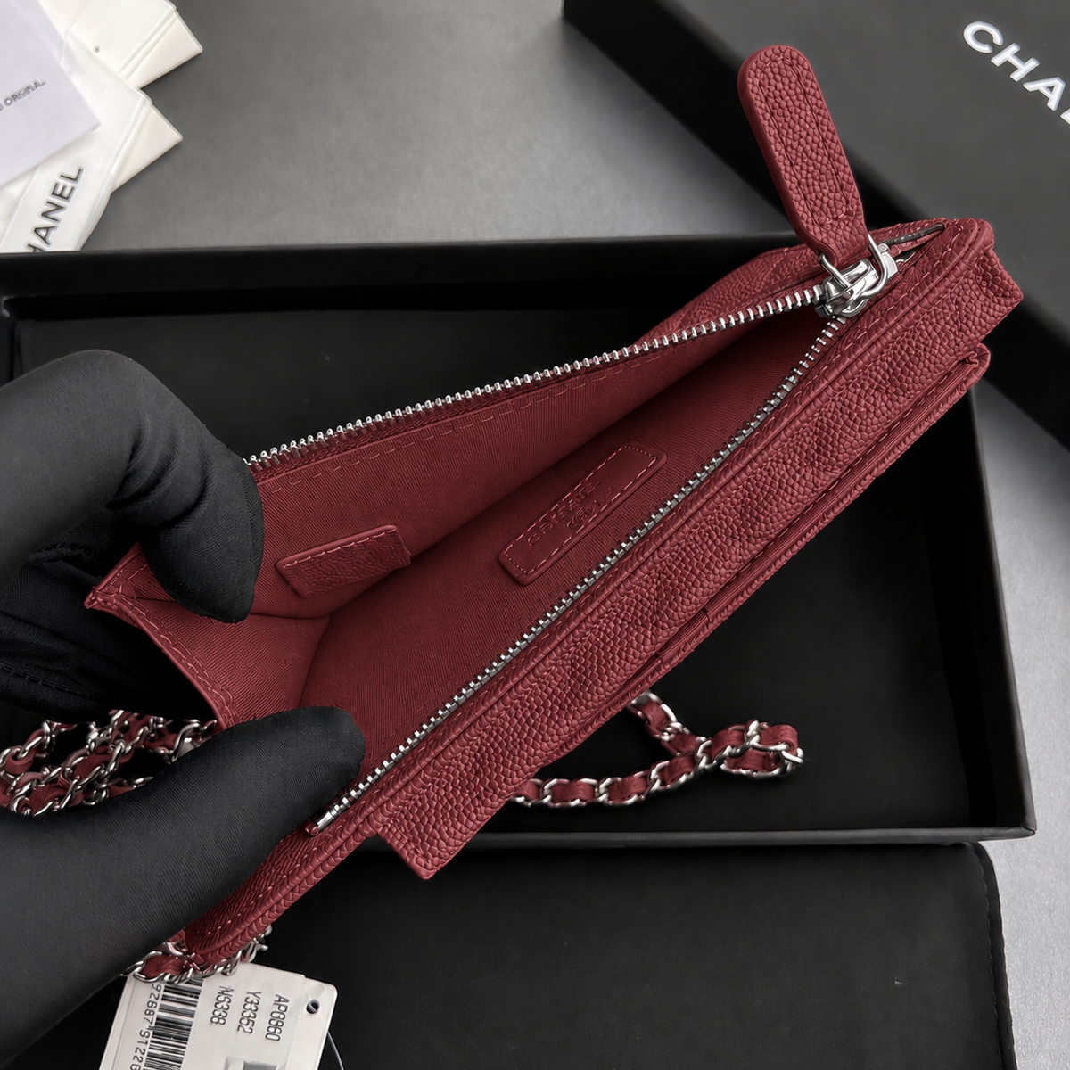 CC CROSSBODY FUNDA BORGOÑA CON PLATA