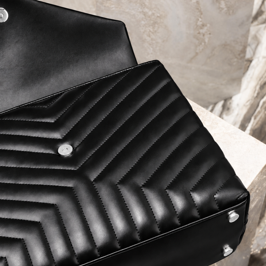 YL LOU LOU MEDIUM | NEGRO CON PLATA