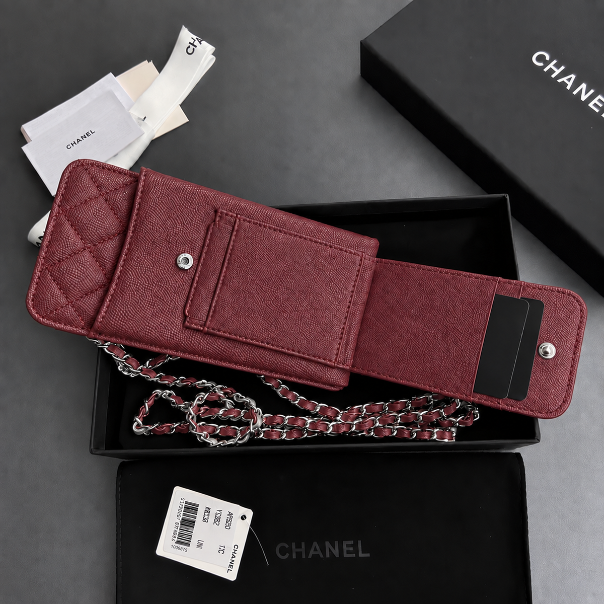 CC CROSSBODY FUNDA BORGOÑA CON PLATA