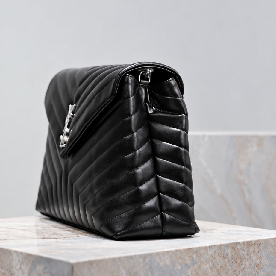 YL LOU LOU MEDIUM | NEGRO CON PLATA