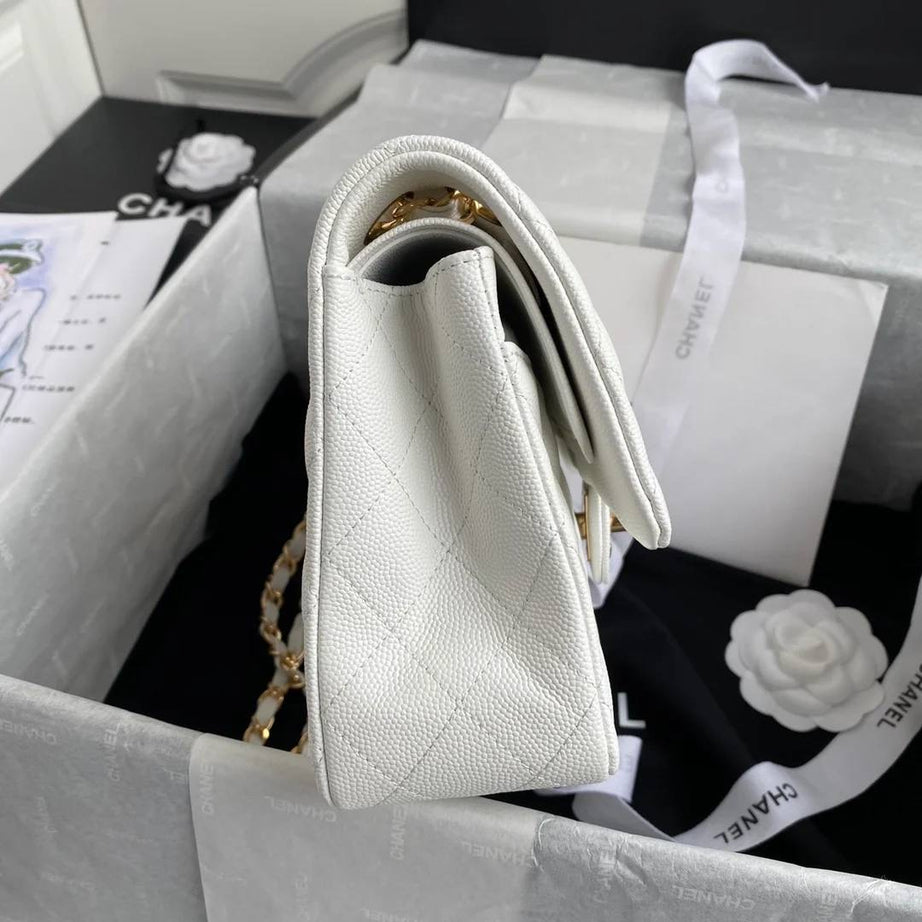 CC FLAP BAG 26 BLANCA CAVIAR