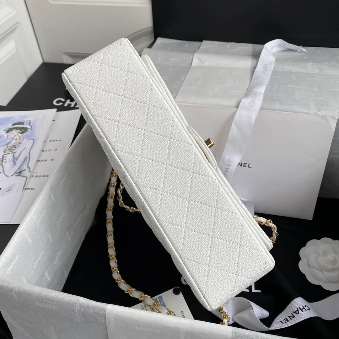 CC FLAP BAG 26 BLANCA CAVIAR