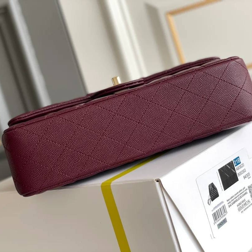 CC FLAP BAG 26 VINO CAVIAR