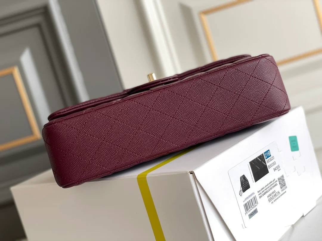 CC FLAP BAG 26 VINO CAVIAR