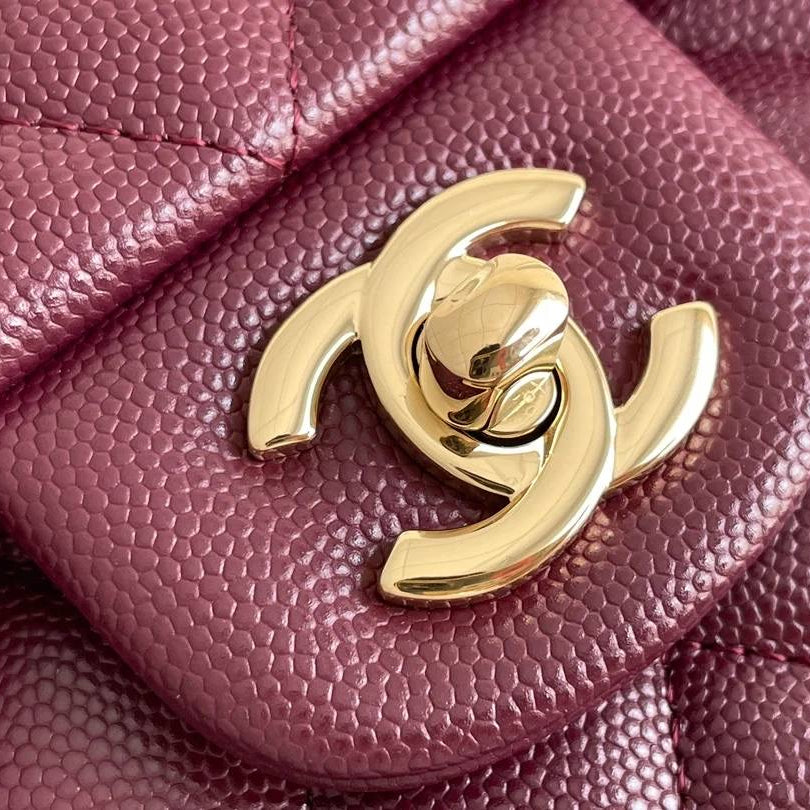 CC FLAP BAG 26 VINO CAVIAR