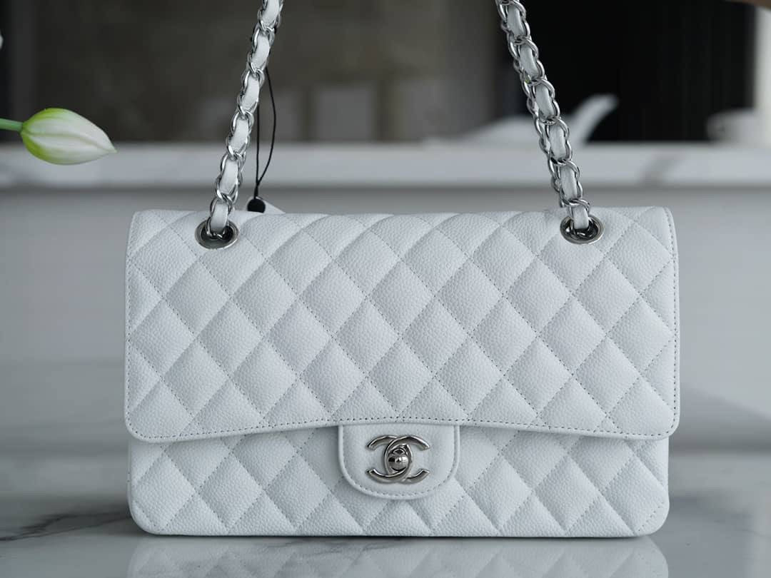 CC FLAP BAG 26 BLANCA CAVIAR