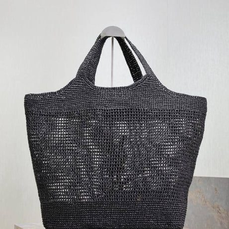 YL I CARE MAXI TOTE RAFFIA NEGRO