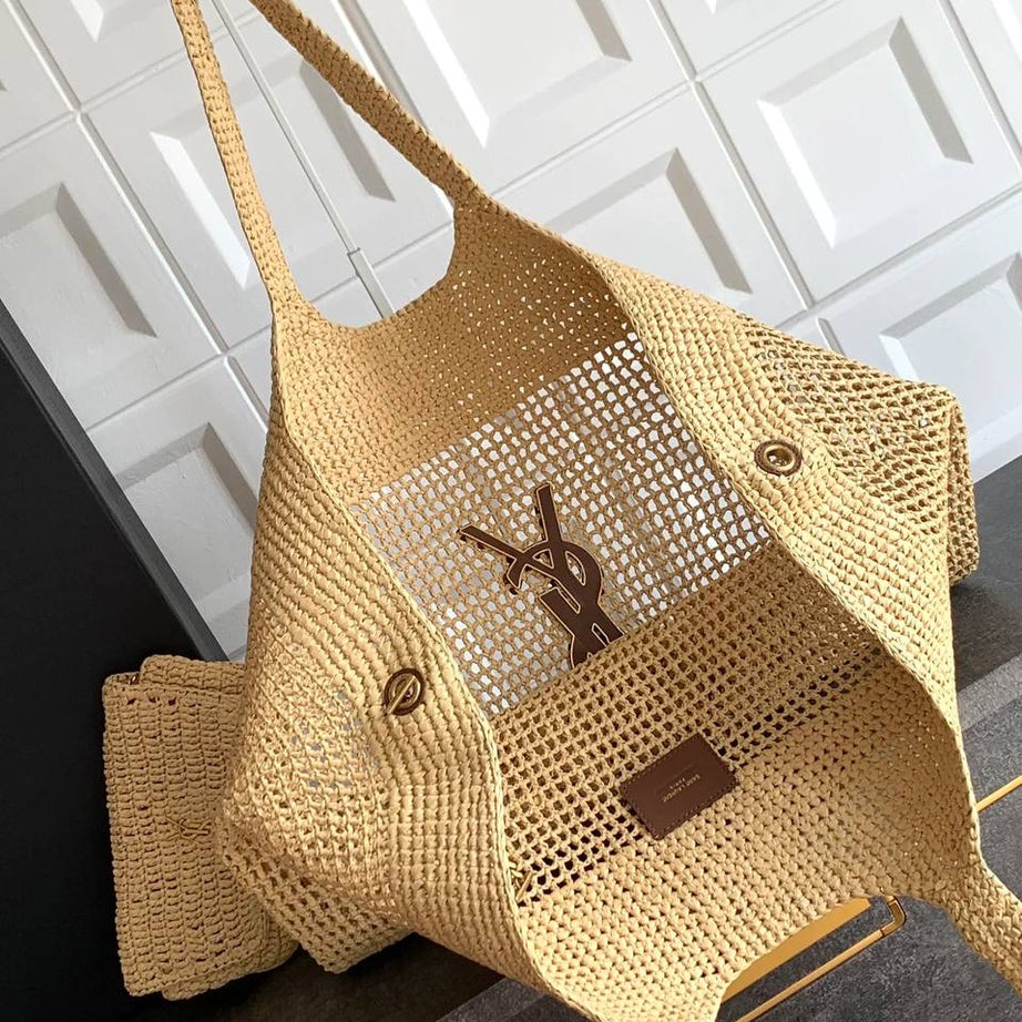YL I CARE MAXI TOTE RAFFIA